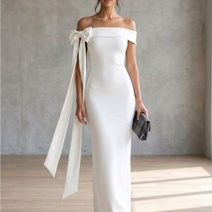Elegant Off-Shoulder White Dress
